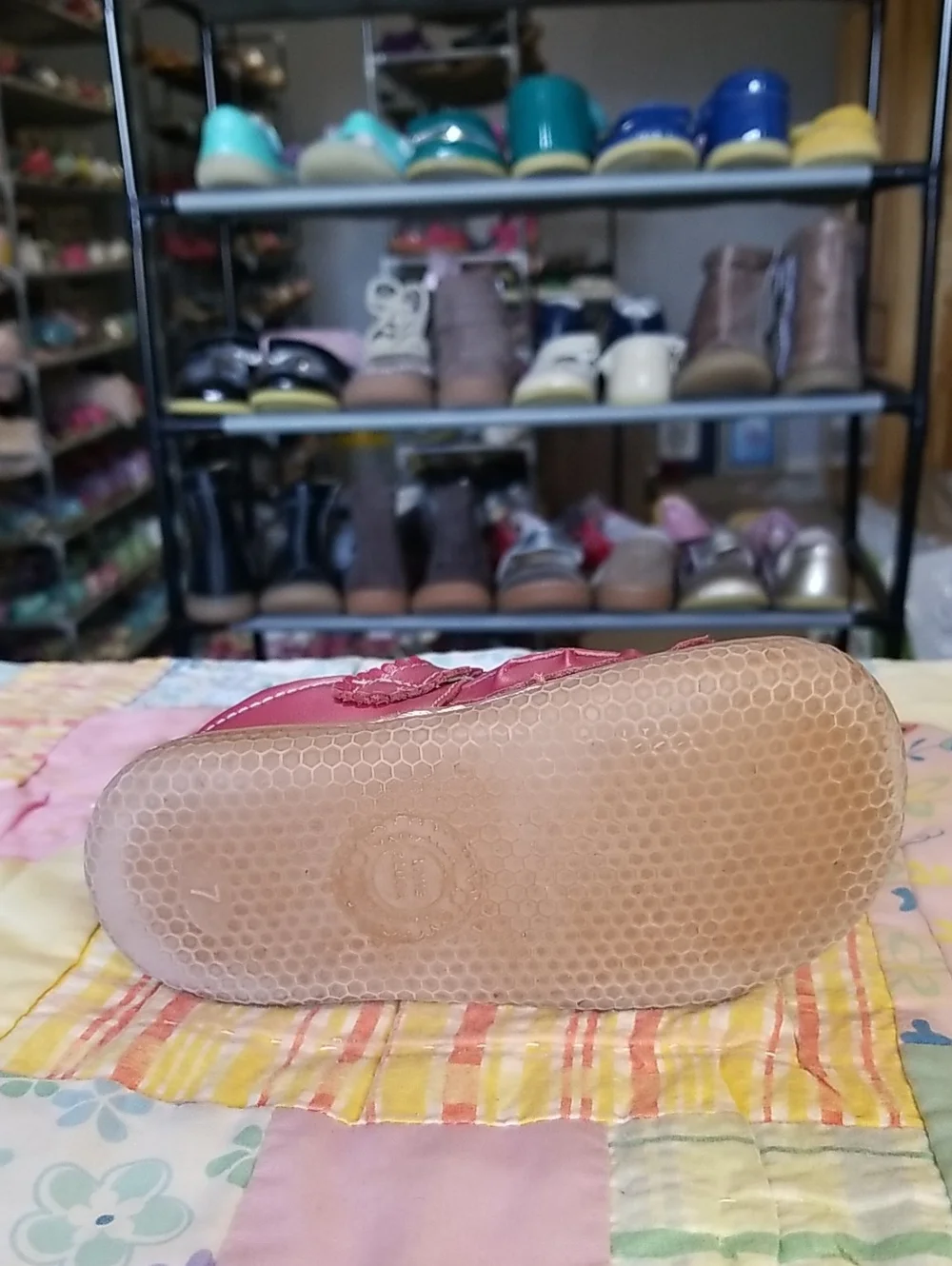 Livie & Luca Pink Shimmer Ruche Leather Mary Jane Size 7